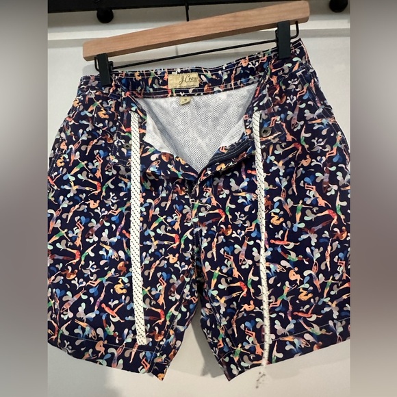 J. Crew x Liberty Swim Trunks in Liberty swimmers print- Navy/Multi- 30 - Picture 4 of 7